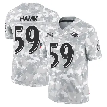 ＃59 Youth Malik Hamm Arctic Camo Limited Baltimore Ravens 2024 Salute to Service Jersey