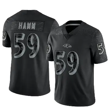 ＃59 Youth Malik Hamm Black Limited Baltimore Ravens Reflective Jersey