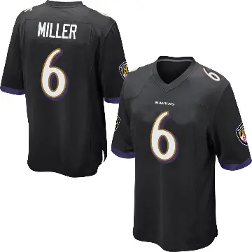＃6 Men's Anthony Miller Black Game Baltimore Ravens Jersey