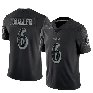 ＃6 Men's Anthony Miller Black Limited Baltimore Ravens Reflective Jersey
