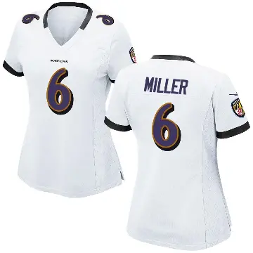 ＃6 Women's Anthony Miller White Game Baltimore Ravens Jersey