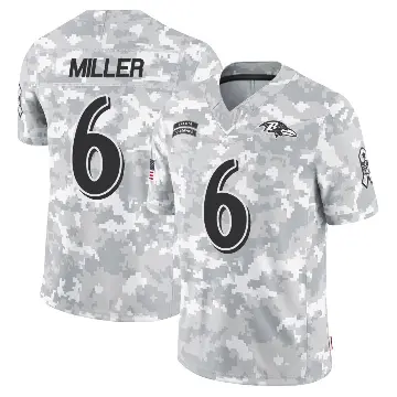 ＃6 Youth Anthony Miller Arctic Camo Limited Baltimore Ravens 2024 Salute to Service Jersey