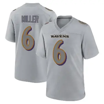 ＃6 Youth Anthony Miller Gray Game Baltimore Ravens Atmosphere Fashion Jersey