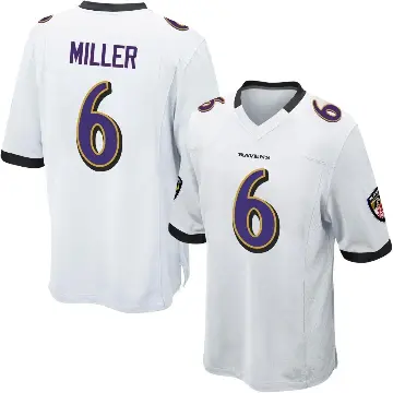 ＃6 Youth Anthony Miller White Game Baltimore Ravens Jersey