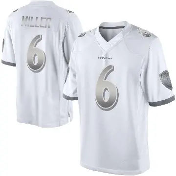 ＃6 Youth Anthony Miller White Limited Baltimore Ravens Platinum Jersey