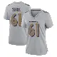 ＃61 Women's Nick Samac Gray Game Baltimore Ravens Atmosphere Fashion Jersey