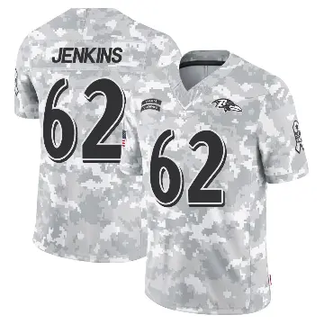 ＃62 Men's John Jenkins Arctic Camo Limited Baltimore Ravens 2024 Salute to Service Jersey