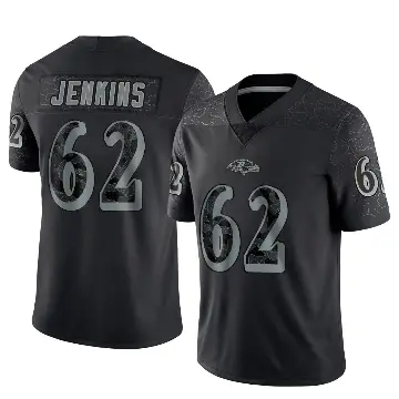 ＃62 Youth John Jenkins Black Limited Baltimore Ravens Reflective Jersey