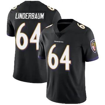 ＃64 Men's Tyler Linderbaum Black Limited Baltimore Ravens Alternate Vapor Untouchable Jersey