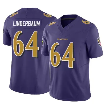 ＃64 Men's Tyler Linderbaum Purple Limited Baltimore Ravens Vapor F.U.S.E. Jersey