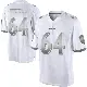 ＃64 Men's Tyler Linderbaum White Limited Baltimore Ravens Platinum Jersey