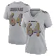 ＃64 Women's Tyler Linderbaum Gray Game Baltimore Ravens Atmosphere Fashion Jersey