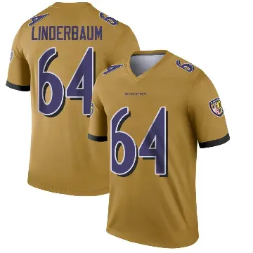 ＃64 Youth Tyler Linderbaum Gold Legend Baltimore Ravens Inverted Jersey