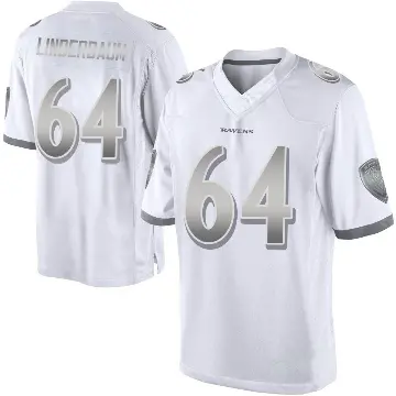 ＃64 Youth Tyler Linderbaum White Limited Baltimore Ravens Platinum Jersey