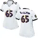 ＃65 Women's Ozzie Hutchinson White Game Baltimore Ravens Jersey