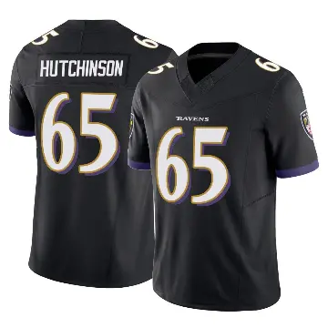 ＃65 Youth Ozzie Hutchinson Black Limited Baltimore Ravens Vapor F.U.S.E. Jersey