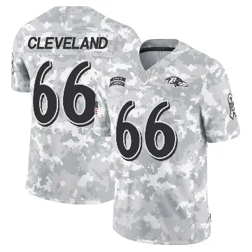 ＃66 Men's Ben Cleveland Arctic Camo Limited Baltimore Ravens 2024 Salute to Service Jersey