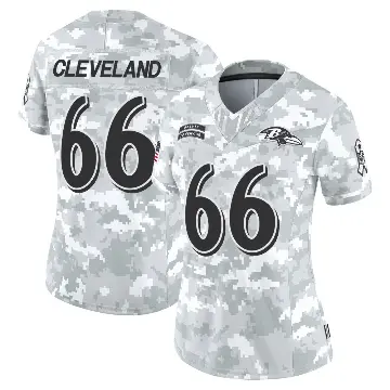 ＃66 Women's Ben Cleveland Arctic Camo Limited Baltimore Ravens 2024 Salute to Service Jersey