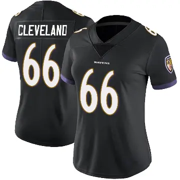 ＃66 Women's Ben Cleveland Black Limited Baltimore Ravens Alternate Vapor Untouchable Jersey