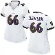 ＃66 Women's Ben Cleveland White Game Baltimore Ravens Jersey
