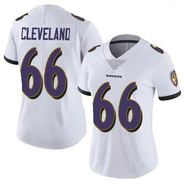 ＃66 Women's Ben Cleveland White Limited Baltimore Ravens Vapor Untouchable Jersey