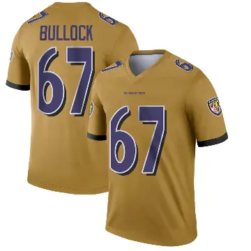 ＃67 Men's Corey Bullock Gold Legend Baltimore Ravens Inverted Jersey