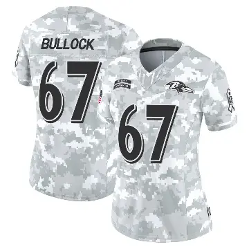 ＃67 Women's Corey Bullock Arctic Camo Limited Baltimore Ravens 2024 Salute to Service Jersey