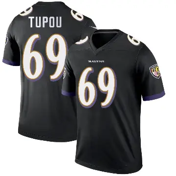 ＃69 Men's Josh Tupou Black Legend Baltimore Ravens Jersey