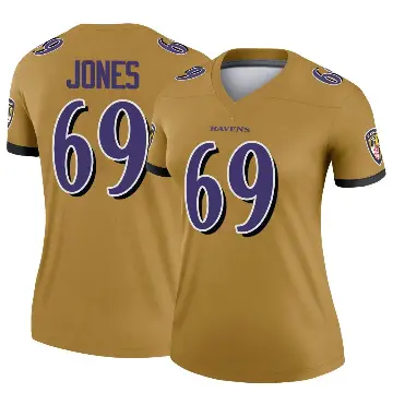 ＃69 Women's Jayson Jones Gold Legend Baltimore Ravens Inverted Jersey
