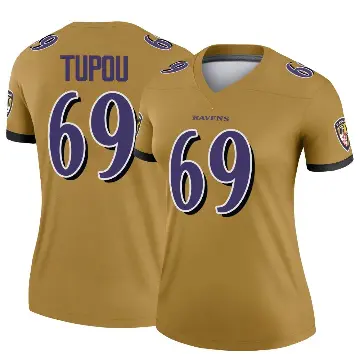 ＃69 Women's Josh Tupou Gold Legend Baltimore Ravens Inverted Jersey