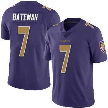 ＃7 Youth Rashod Bateman Purple Limited Baltimore Ravens Team Color Vapor Untouchable Jersey