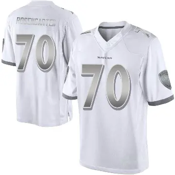 ＃70 Men's Roger Rosengarten White Limited Baltimore Ravens Platinum Jersey
