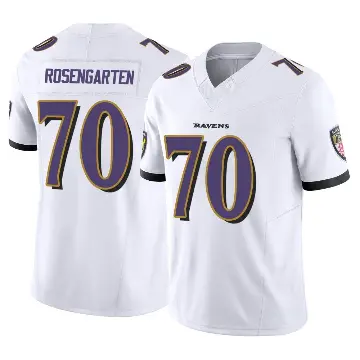 ＃70 Men's Roger Rosengarten White Limited Baltimore Ravens Vapor F.U.S.E. Jersey
