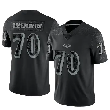 ＃70 Youth Roger Rosengarten Black Limited Baltimore Ravens Reflective Jersey