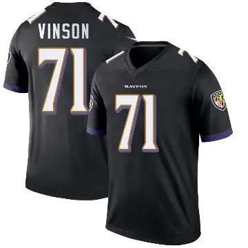 ＃71 Men's Carson Vinson Black Legend Baltimore Ravens Jersey
