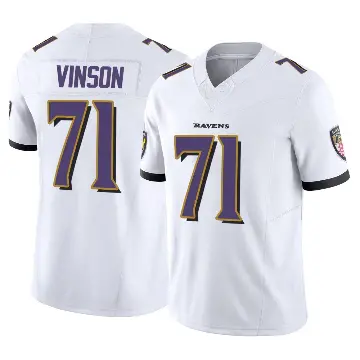 ＃71 Men's Carson Vinson White Limited Baltimore Ravens Vapor F.U.S.E. Jersey