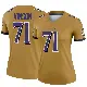 ＃71 Women's Carson Vinson Gold Legend Baltimore Ravens Inverted Jersey