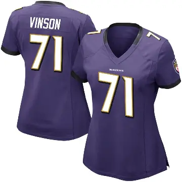 ＃71 Women's Carson Vinson Purple Limited Baltimore Ravens Team Color Vapor Untouchable Jersey
