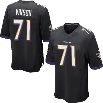 ＃71 Youth Carson Vinson Black Game Baltimore Ravens Jersey