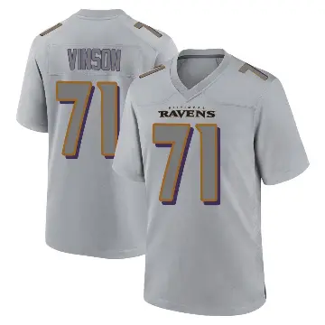 ＃71 Youth Carson Vinson Gray Game Baltimore Ravens Atmosphere Fashion Jersey