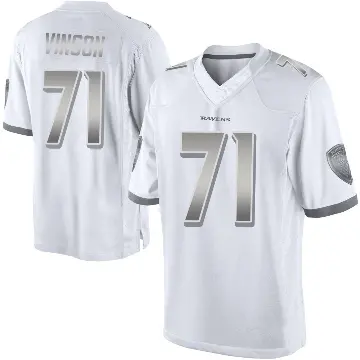 ＃71 Youth Carson Vinson White Limited Baltimore Ravens Platinum Jersey