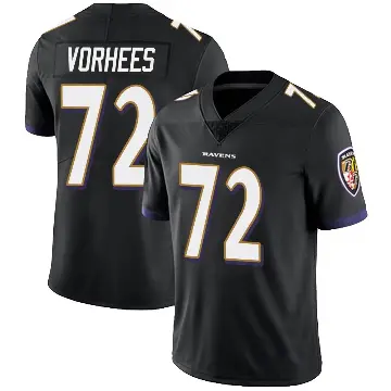 ＃72 Men's Andrew Vorhees Black Limited Baltimore Ravens Alternate Vapor Untouchable Jersey