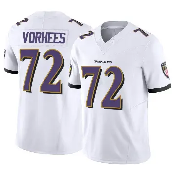 ＃72 Men's Andrew Vorhees White Limited Baltimore Ravens Vapor F.U.S.E. Jersey