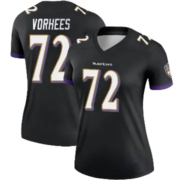 ＃72 Women's Andrew Vorhees Black Legend Baltimore Ravens Jersey