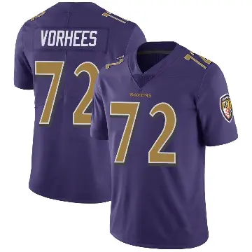 ＃72 Youth Andrew Vorhees Purple Limited Baltimore Ravens Color Rush Vapor Untouchable Jersey