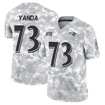 ＃73 Men's Marshal Yanda Arctic Camo Limited Baltimore Ravens 2024 Salute to Service Jersey