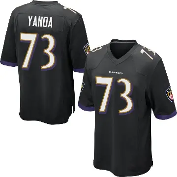 ＃73 Men's Marshal Yanda Black Game Baltimore Ravens Jersey