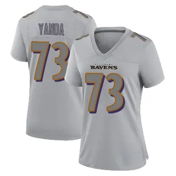 ＃73 Women's Marshal Yanda Gray Game Baltimore Ravens Atmosphere Fashion Jersey