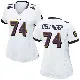 ＃74 Women's Garrett Dellinger White Game Baltimore Ravens Jersey