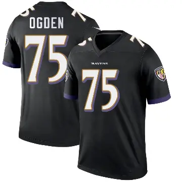 ＃75 Men's Jonathan Ogden Black Legend Baltimore Ravens Jersey